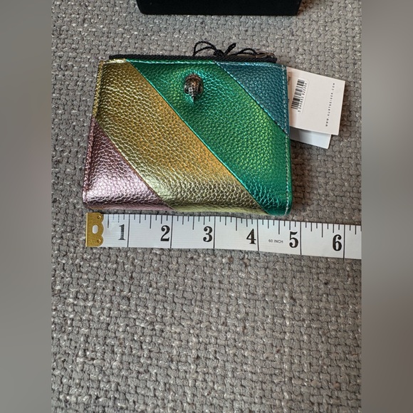 Kurt Geiger Mini Kensington Metallic Leather Bifold Wallet Pink Multi Eagle Head - Picture 14 of 16